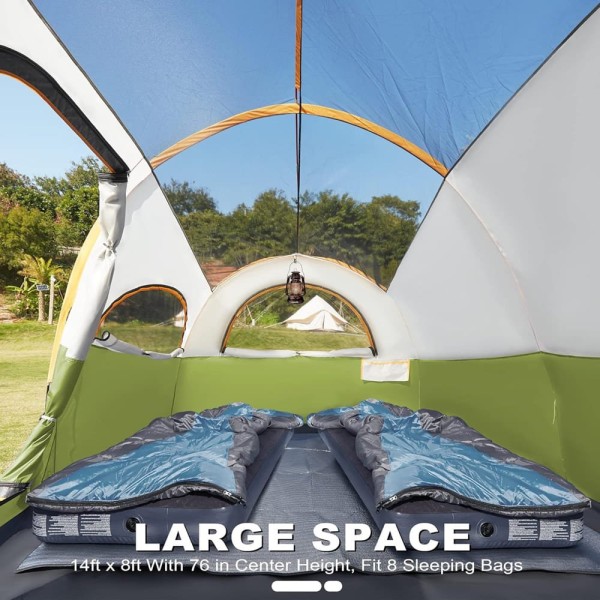 Encontraproduto.com.br - Barraca para Camping Gohimal 8 Pessoas Verde (BI)