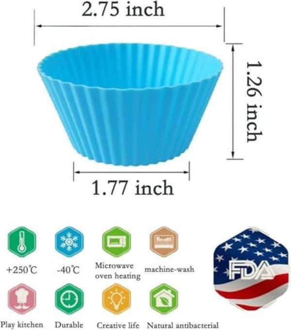 Encontraproduto.com.br - Forma De Silicone Para Cupcake 24 Peças Jewoster Sortidas (BI)