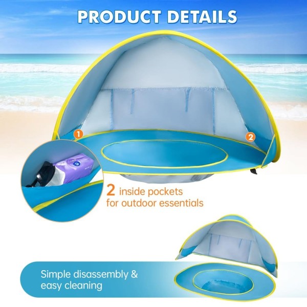 Encontraproduto.com.br - Barraca De Praia Banafich Para Bebês Azul (BI)