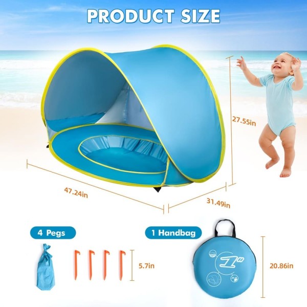 Encontraproduto.com.br - Barraca De Praia Banafich Para Bebês Azul (BI)