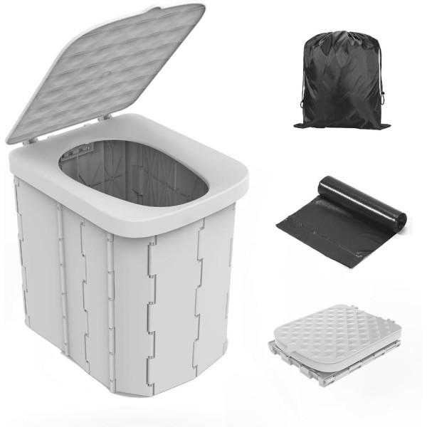 Encontraproduto.com.br - Vaso Sanitário Portátil Hapoon Com Tampa (BI)
