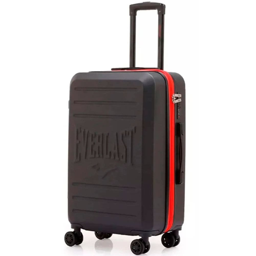 Mala De Viagem Everlast Tamanho 28 32kg ABS Cadeado TSA Preto E Vermelho (MP)