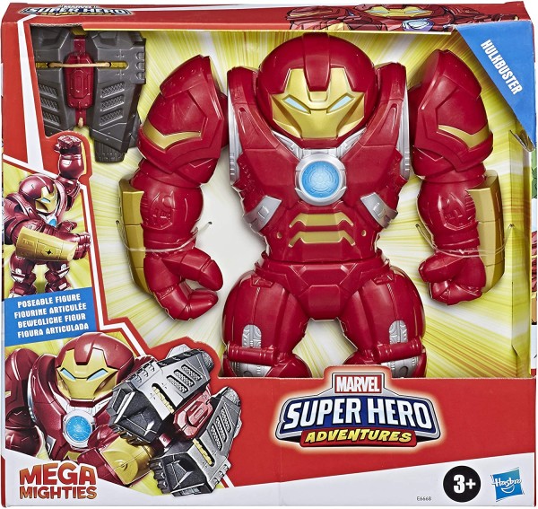 Encontraproduto.com.br - Figura Articulada - 30 Cm - Disney - Marvel - Mega Mighties - Super Hero Adventures - Homem de Ferro - Hulkbuster - Hasbro