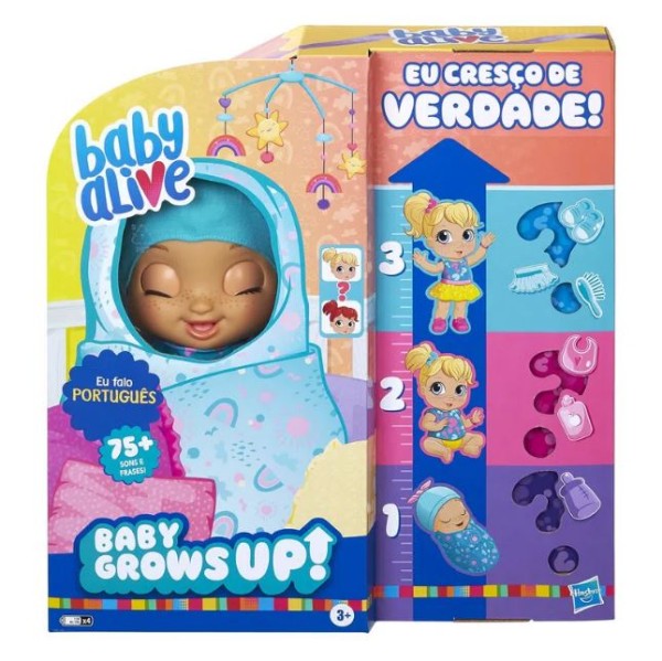 Encontraproduto.com.br - EXCLUSIVO - Boneca Baby Alive - Grows UP Feliz - Crescer - E8199 - Hasbro
