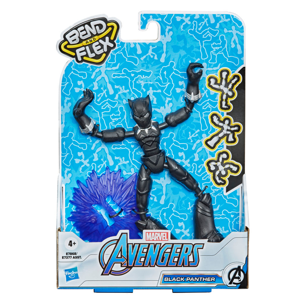 Encontraproduto.com.br - Boneco Pantera Negra Vingadores Bend and Flex - Hasbro