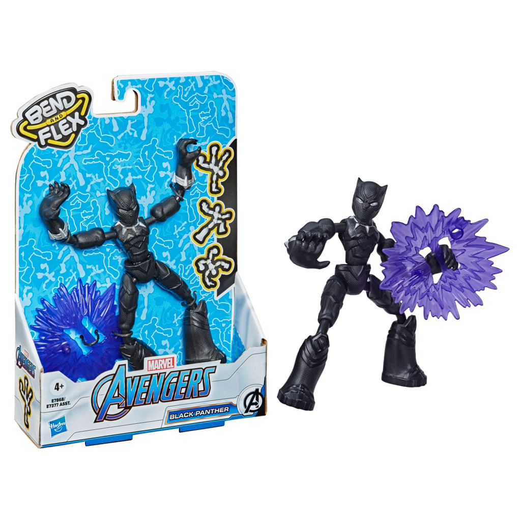 Encontraproduto.com.br - Boneco Pantera Negra Vingadores Bend and Flex - Hasbro