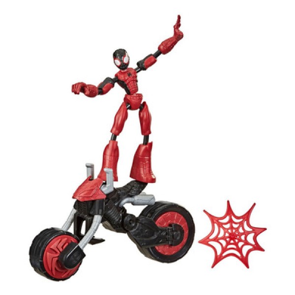 Encontraproduto.com.br - Boneco Marvel Bend and Flex, Flex Rider Spider-Man 2 em 1 com Moto - Homem-Aranha - F0236 - Hasbro