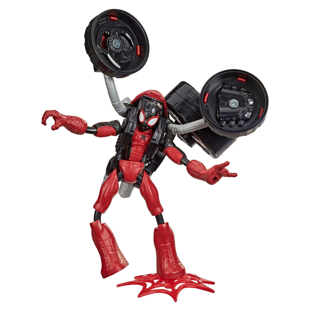 Encontraproduto.com.br - Boneco Marvel Bend and Flex, Flex Rider Spider-Man 2 em 1 com Moto - Homem-Aranha - F0236 - Hasbro