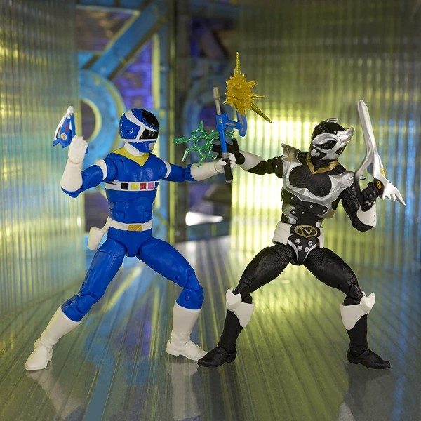 Encontraproduto.com.br - Bonecos Power Rangers Lightning Collection - Blue Ranger vs Psycho Silver HASBRO