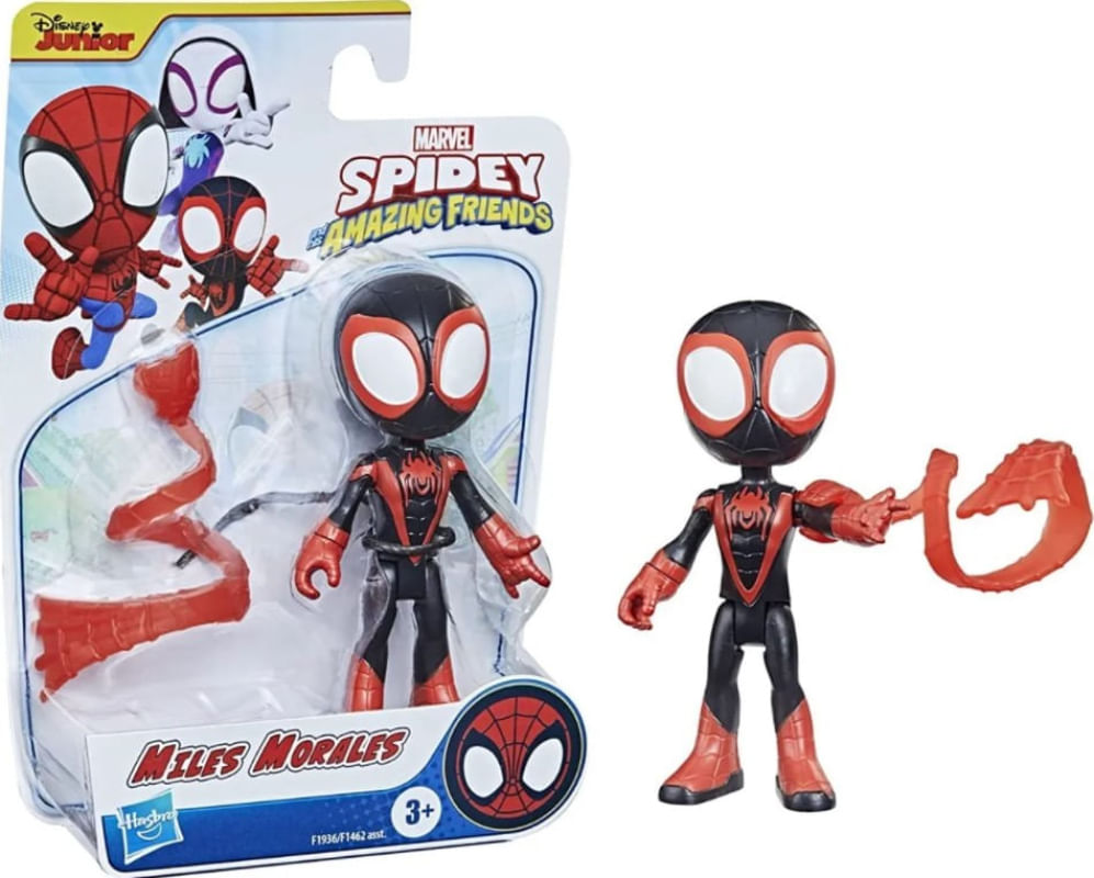 Encontraproduto.com.br - Mini Figura Miles Morales Spider Amazing Friends - 10 cm - Hasbro