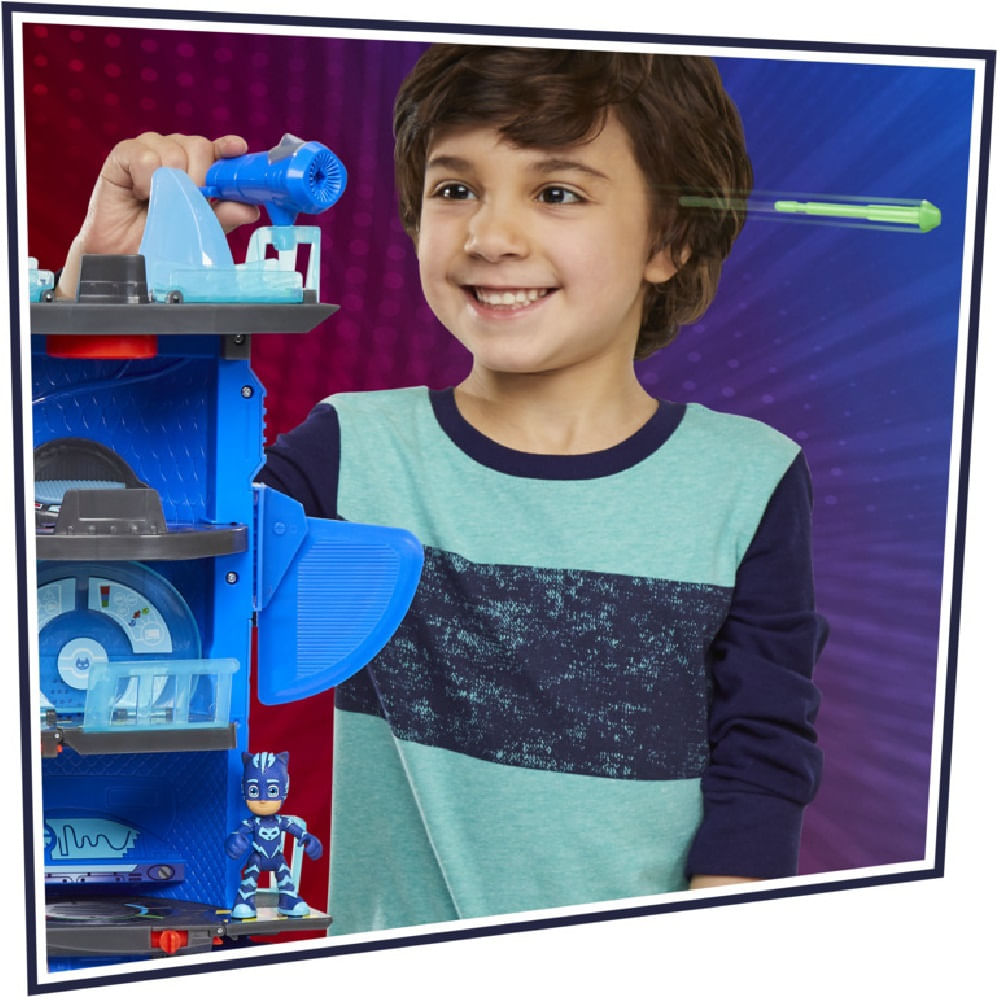 Encontraproduto.com.br - Conjunto Veículo e Figuras - PJ Masks - Quartel General Deluxe - Hasbro