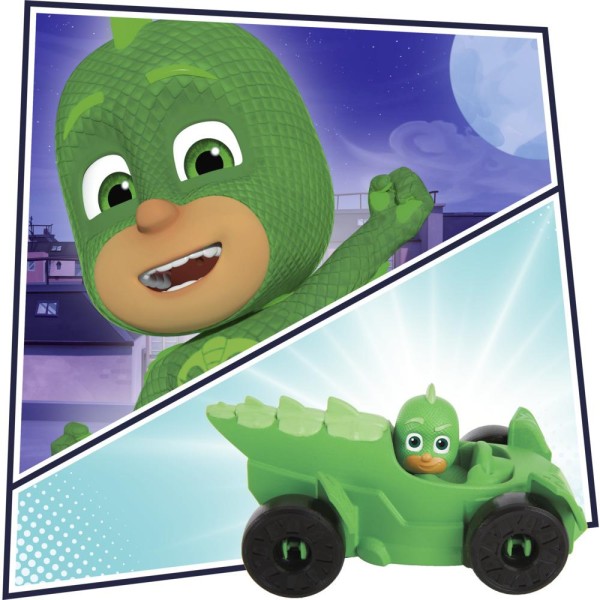 Encontraproduto.com.br - Mini Veículo com Figura e Acessório - PJ Masks - Lagartixomóvel e Máscara - Lagartixo - Hasbro