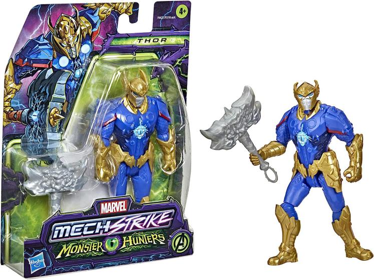 Encontraproduto.com.br - Boneco Articulado - Marvel - Mech Strike - Thor - Monster Hunters - 15 cm - Hasbro