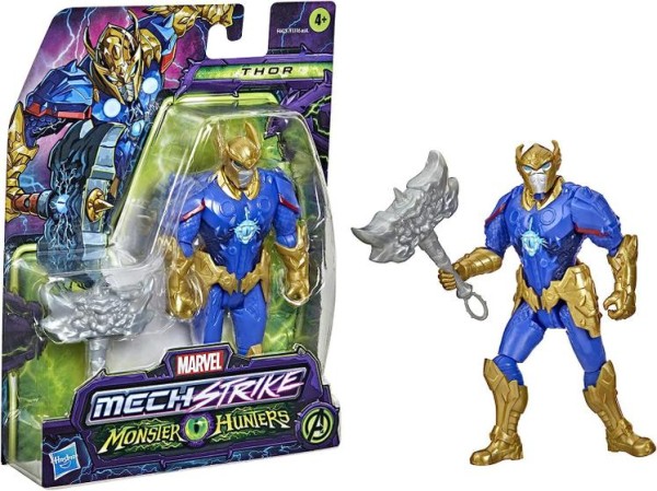 Encontraproduto.com.br - Boneco Articulado - Marvel - Mech Strike - Thor - Monster Hunters - 15 cm - Hasbro