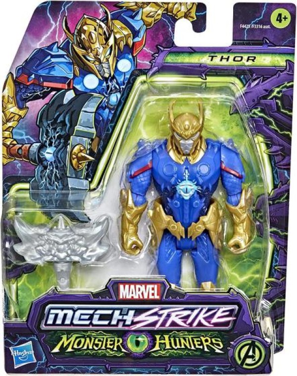 Encontraproduto.com.br - Boneco Articulado - Marvel - Mech Strike - Thor - Monster Hunters - 15 cm - Hasbro