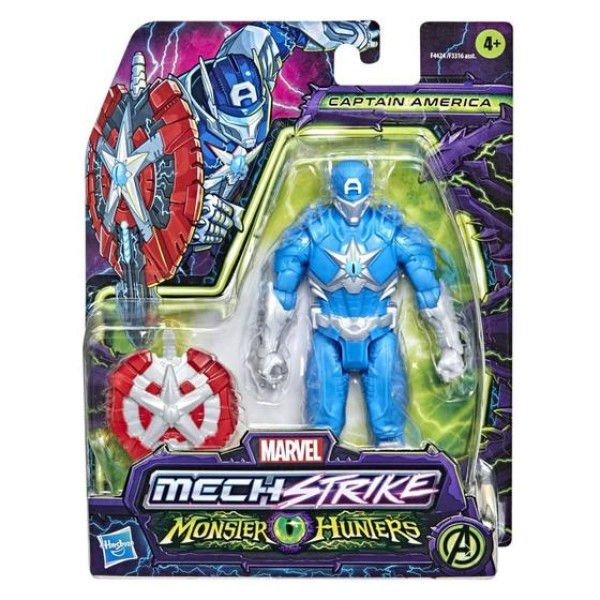 Encontraproduto.com.br - Boneco Marvel Mech Strike Capitão América 15cm - Hasbro