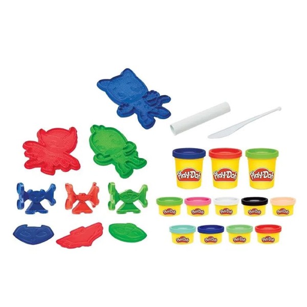 Encontraproduto.com.br - Play Doh Heróis PJ Masks 12 Potes - Hasbro