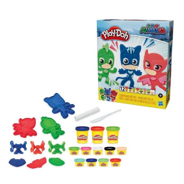 Encontraproduto.com.br - Play Doh Heróis PJ Masks 12 Potes - Hasbro
