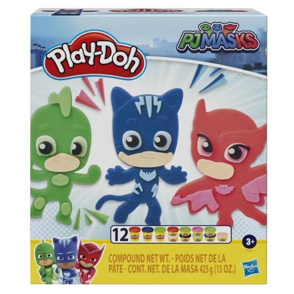 Encontraproduto.com.br - Play Doh Heróis PJ Masks 12 Potes - Hasbro