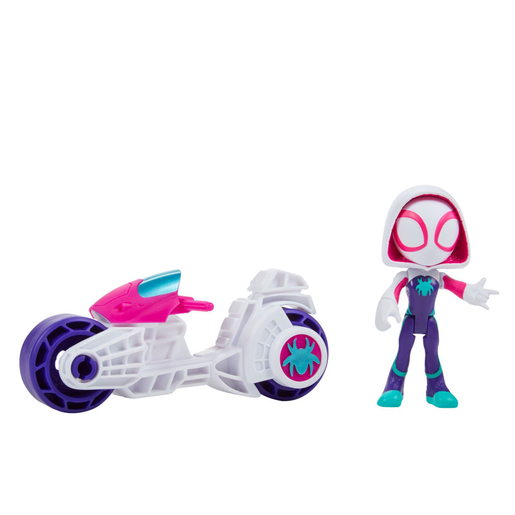 Encontraproduto.com.br - Mini Boneco - Homem Aranha com moto -  Ghost Spider - Marvel - Hasbro