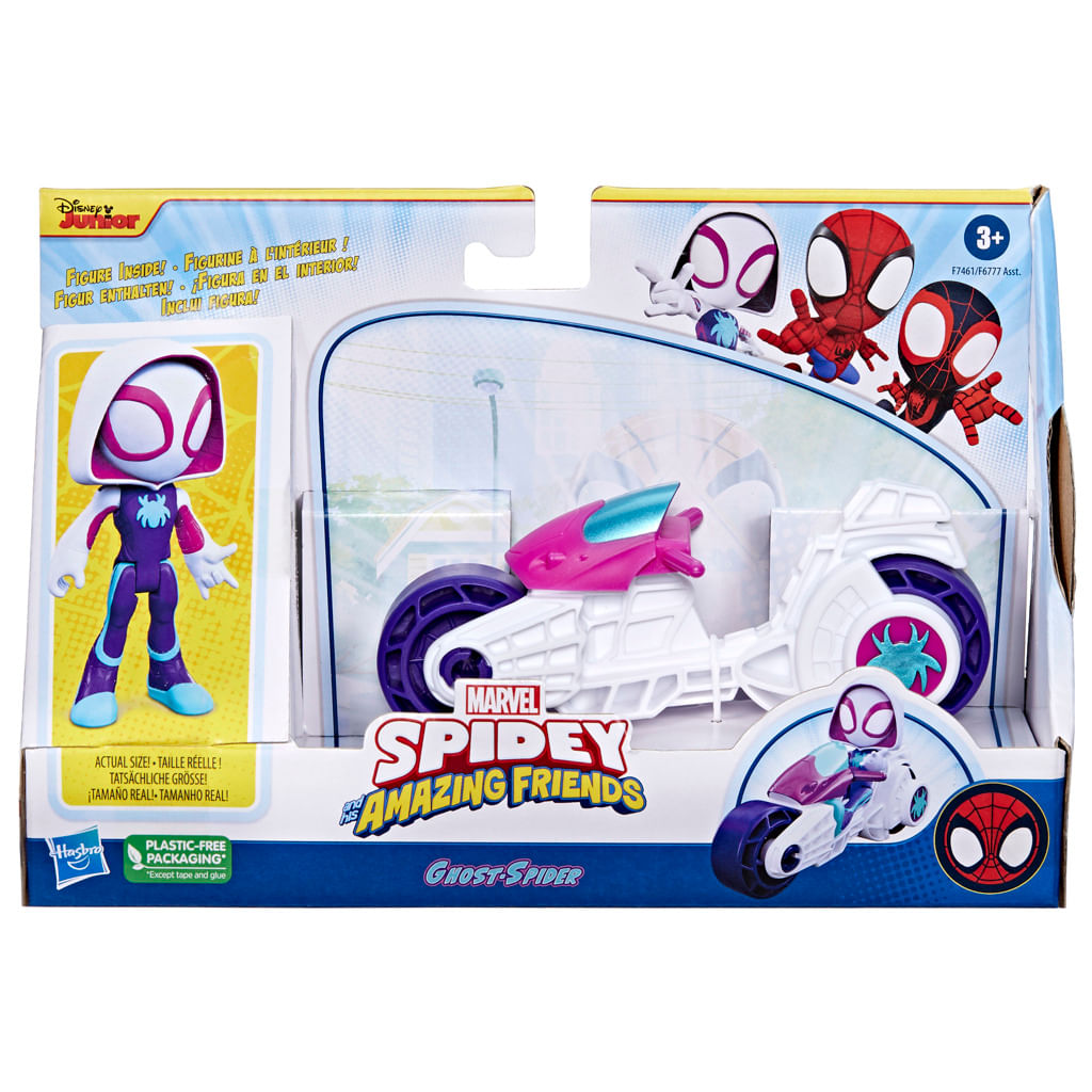 Encontraproduto.com.br - Mini Boneco - Homem Aranha com moto -  Ghost Spider - Marvel - Hasbro