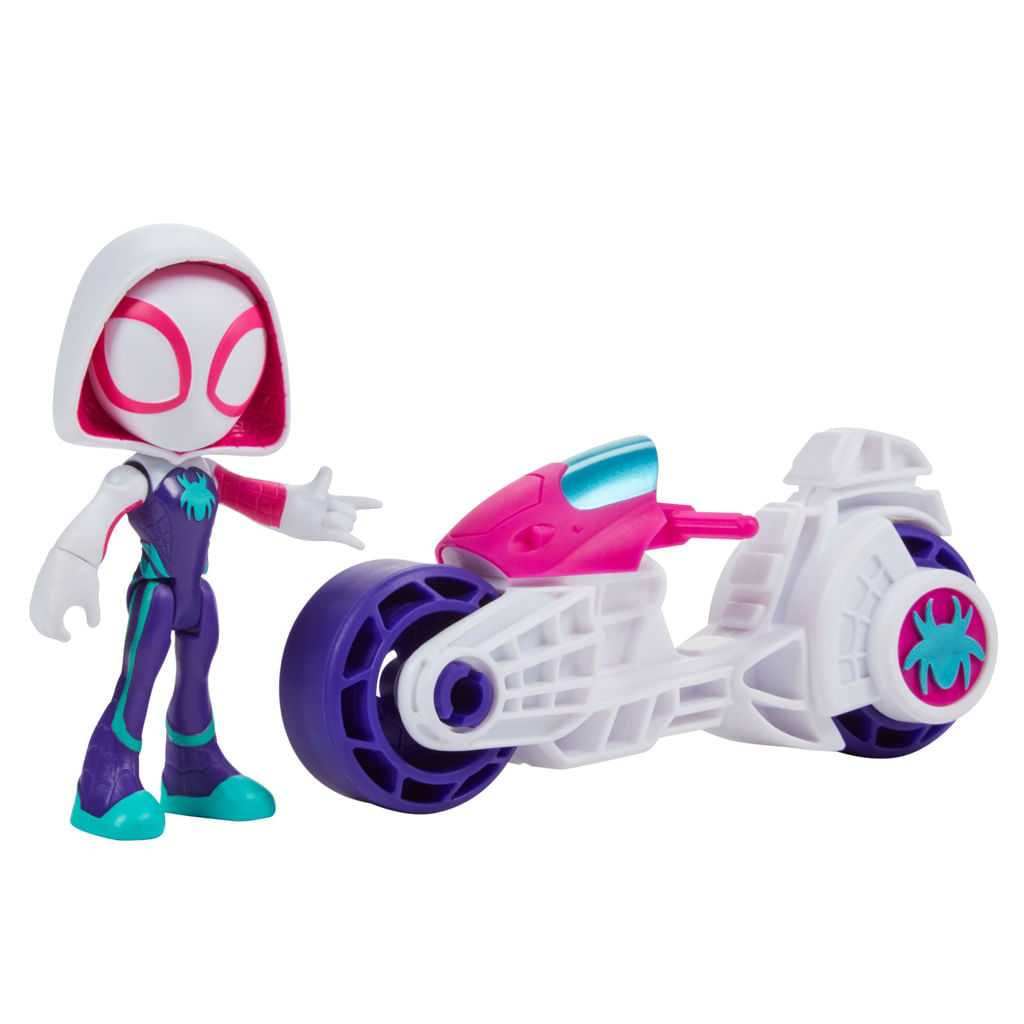 Encontraproduto.com.br - Mini Boneco - Homem Aranha com moto -  Ghost Spider - Marvel - Hasbro