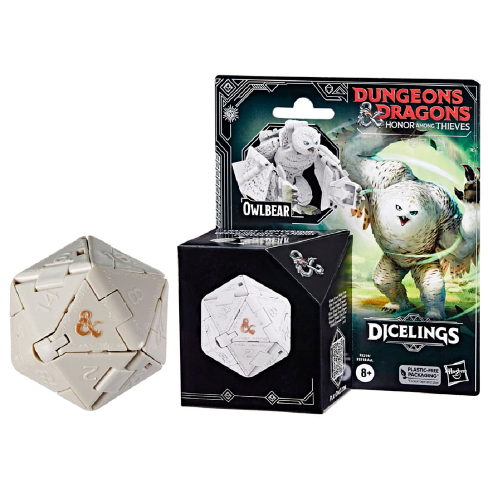 Encontraproduto.com.br - Figura de Ação - Dado D20 - Dungeons E Dragons Honra Entre Dragões - Urso Coruja Branco - Hasbro