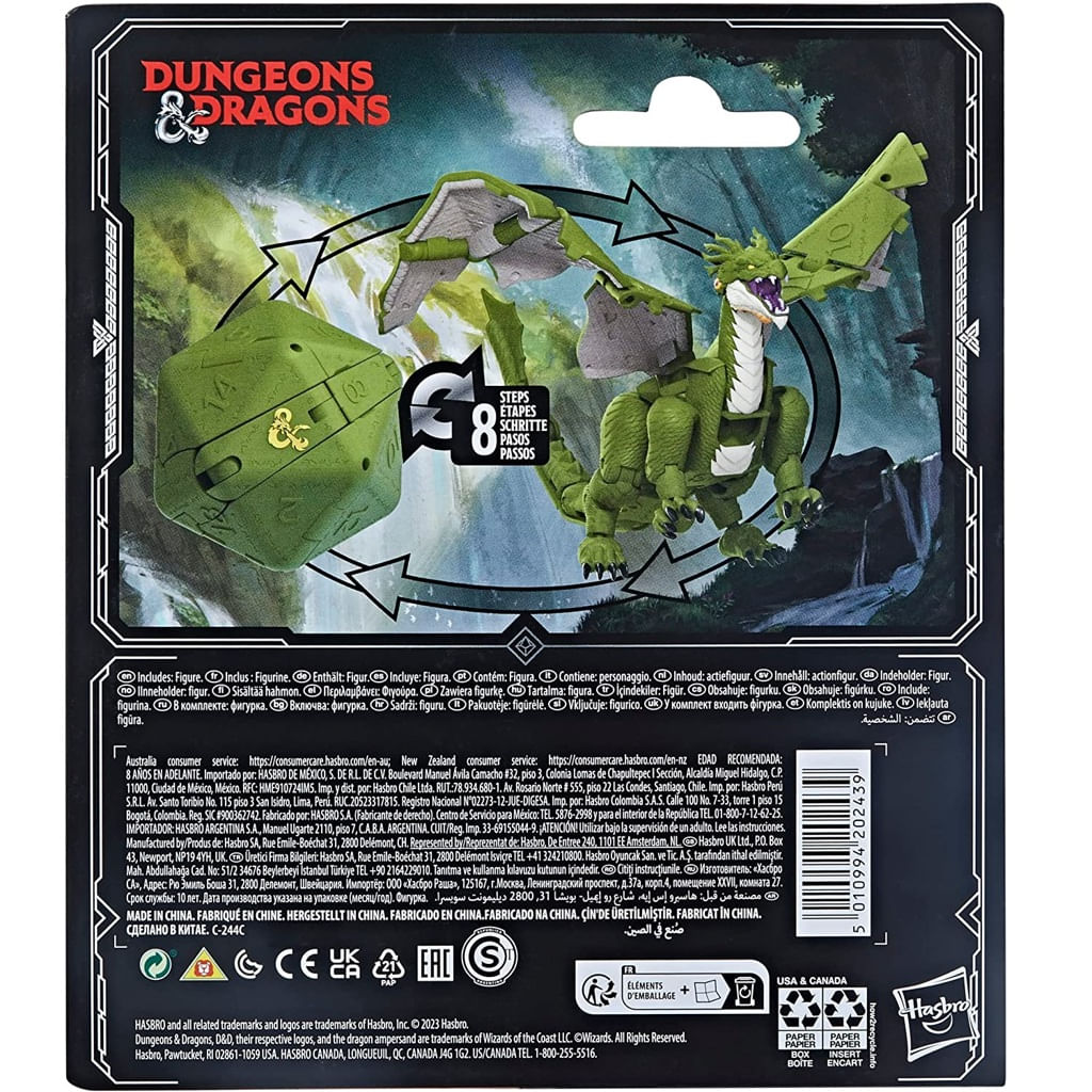 Encontraproduto.com.br - Figura de Ação - Dado D20 - Dungeons E Dragons Honra Entre Dragões - Dragão Verde - Hasbro