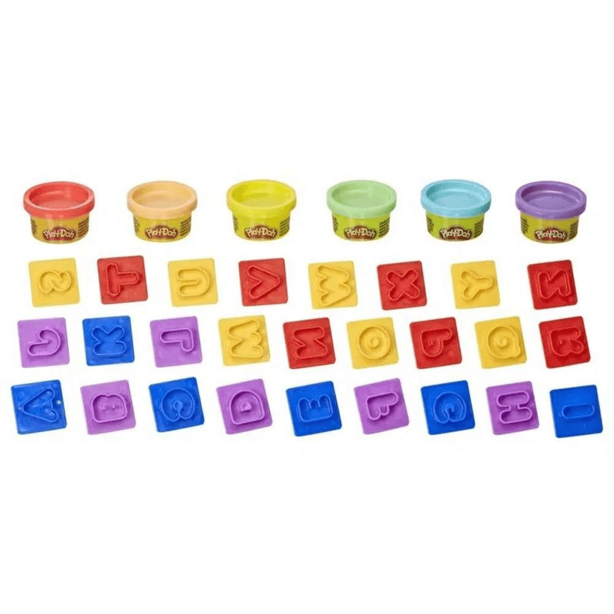 Encontraproduto.com.br - Conjunto Massa de Modelar - Play-Doh - Kit de Letras - 6 Potes de Massinha - Hasbro
