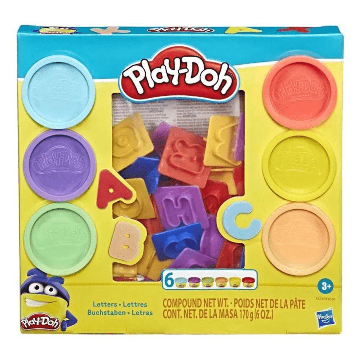 Encontraproduto.com.br - Conjunto Massa de Modelar - Play-Doh - Kit de Letras - 6 Potes de Massinha - Hasbro