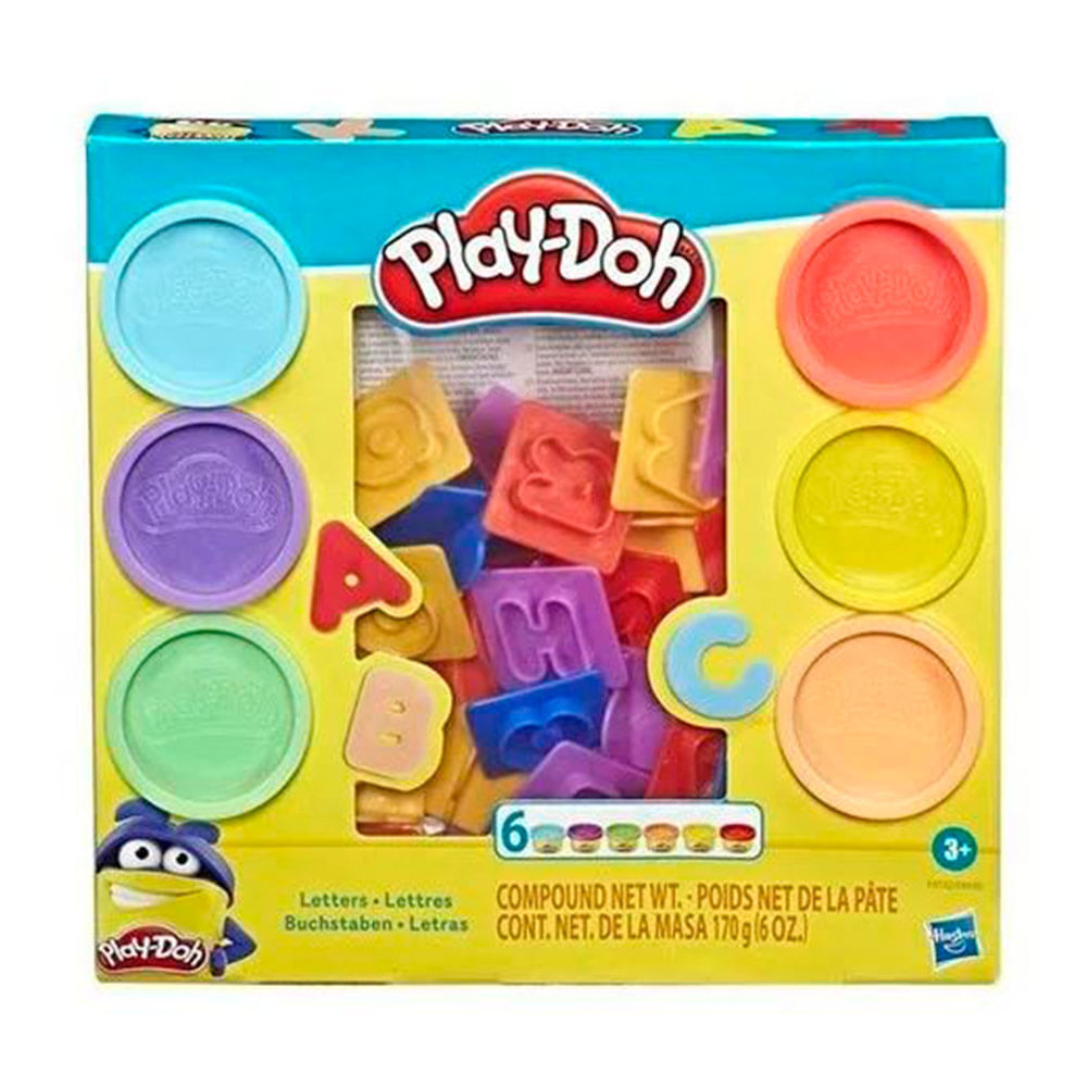 Encontraproduto.com.br - Conjunto Massa de Modelar - Play-Doh - Kit de Letras - 6 Potes de Massinha - Hasbro
