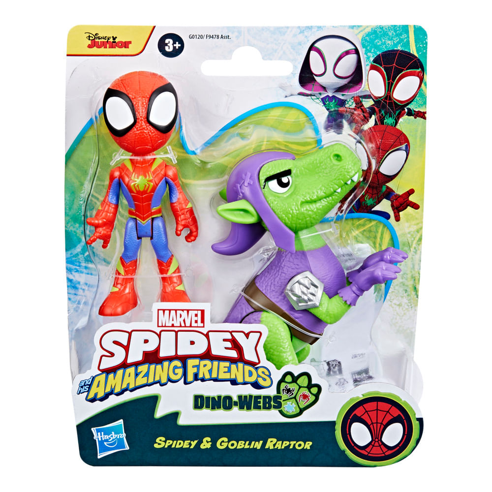 Encontraproduto.com.br - Figura Hero Dino Webs Spidey - Hasbro