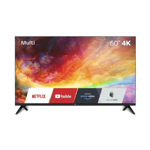 Tela 50 Pol, 4k Com Função Smart e Wi-Fi Integrado Entradas HDMI + USB + RJ45 + AV Multilaser - TL032OUT [Reembalado]