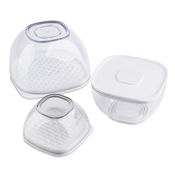 Encontraproduto.com.br - 3 Potes com Tampa Plástica Branca Zyliss