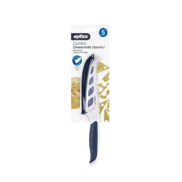 Encontraproduto.com.br - Faca para queijo em inox Zyliss 12cm azul escuro