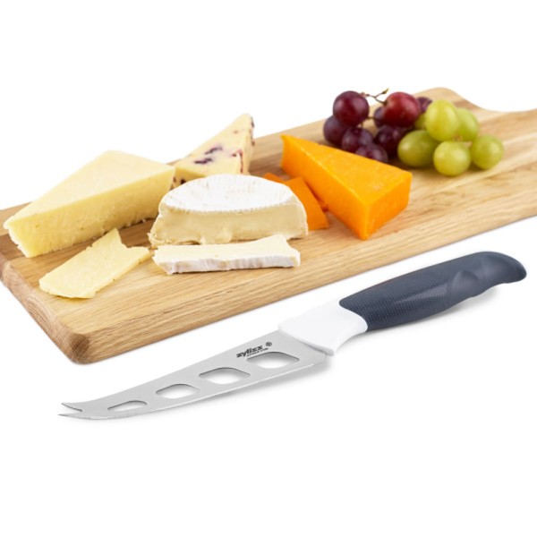 Encontraproduto.com.br - Faca para queijo em inox Zyliss 12cm azul escuro