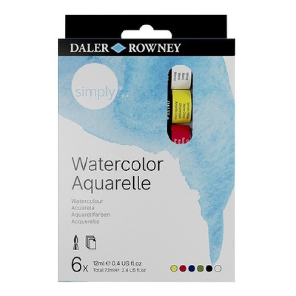 Encontraproduto.com.br - Estojo de Tinta Aquarela Daler Rowney Simply Bisnagas de 12 ml com 6 Cores - 134500006