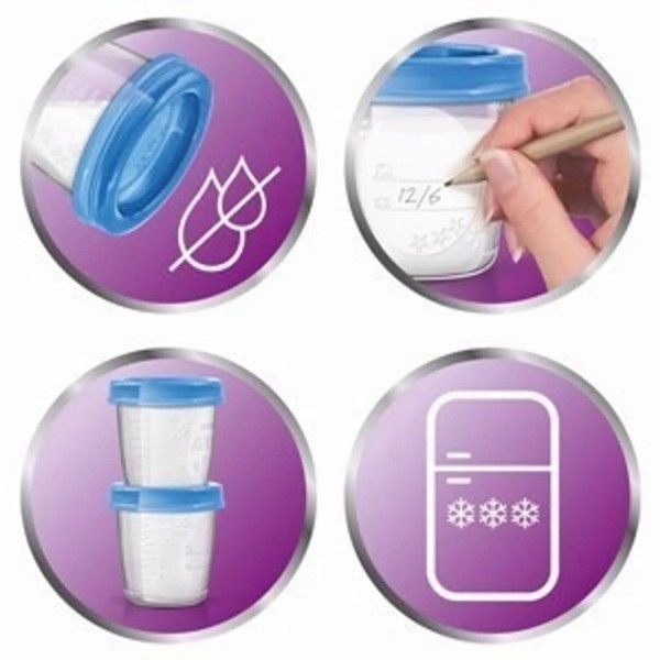 Encontraproduto.com.br - Kit Copos De Armazenamento Para Leite Philips Avent 10 Unidades