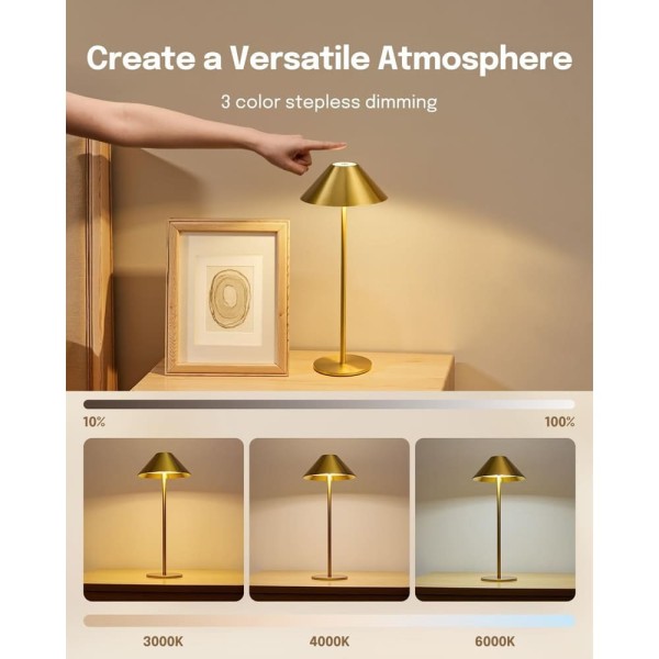 Encontraproduto.com.br - Abajur Lalavon de Mesa 2 Peças com Touch Dourado (BI)
