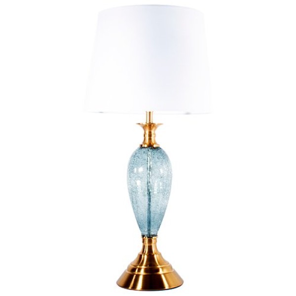 Encontraproduto.com.br - Abajur de Mesa Latcor Branco / Azul GS-1910005B