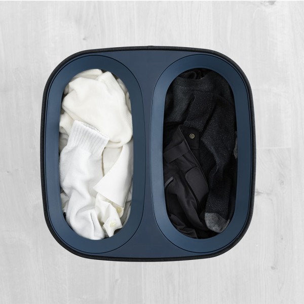 Encontraproduto.com.br - Cesto para Roupas Compartimento Duplo 60 L Preto Joseph & Joseph