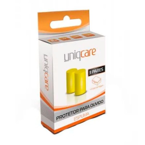 Encontraproduto.com.br - Protetor para Ouvido Uniqcare de Espuma 3 Pares
