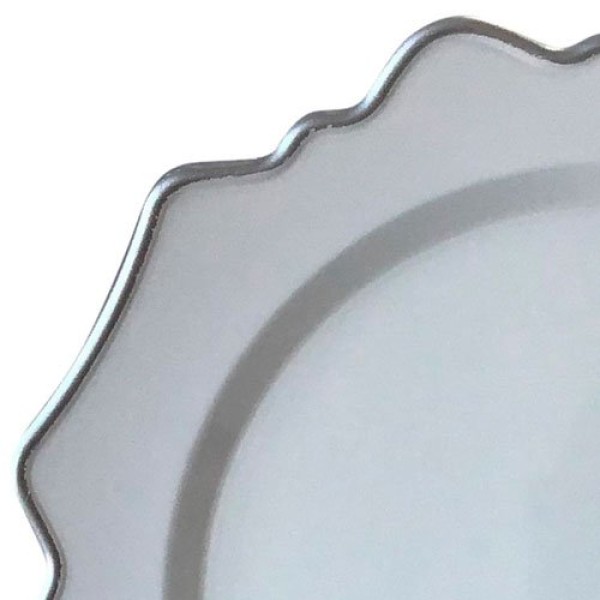 Encontraproduto.com.br - Sousplat Santini 28x1,5cm Branco E Prata - 180-0700076