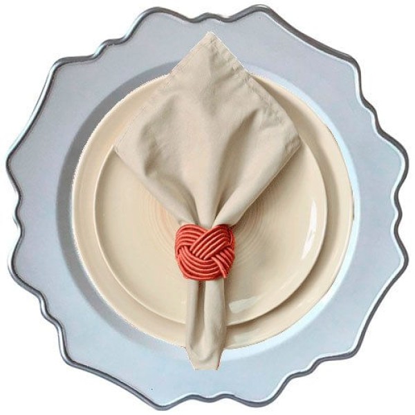 Encontraproduto.com.br - Sousplat Santini 28x1,5cm Branco E Prata - 180-0700076