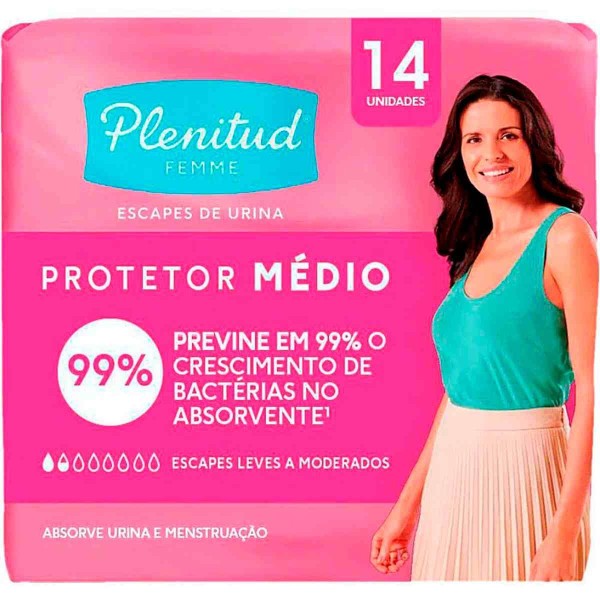 Protetor Diário Plenitud Femme Protetor Médio 14 Unidades