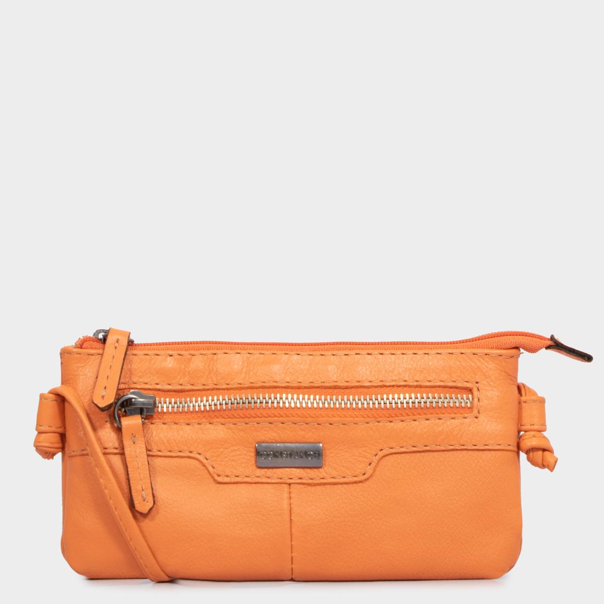 Bolsa Tiracolo Mini Couro Laranja