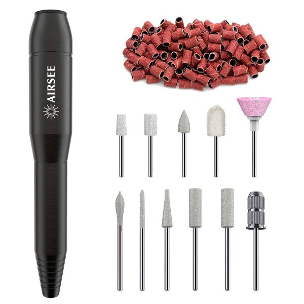 Encontraproduto.com.br - Broca Elétrica Portátil Para Unhas Airsee 11 Peças (BI)