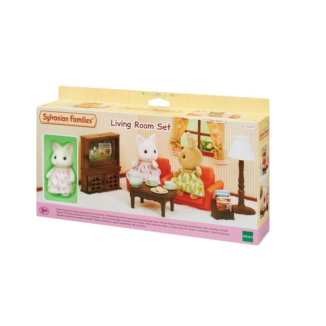 Encontraproduto.com.br - Sylvanian Families - Conjunto Sala de Estar com Irmã Gato - Epoch Magia