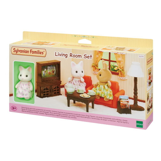 Encontraproduto.com.br - Sylvanian Families - Conjunto Sala de Estar com Irmã Gato - Epoch Magia