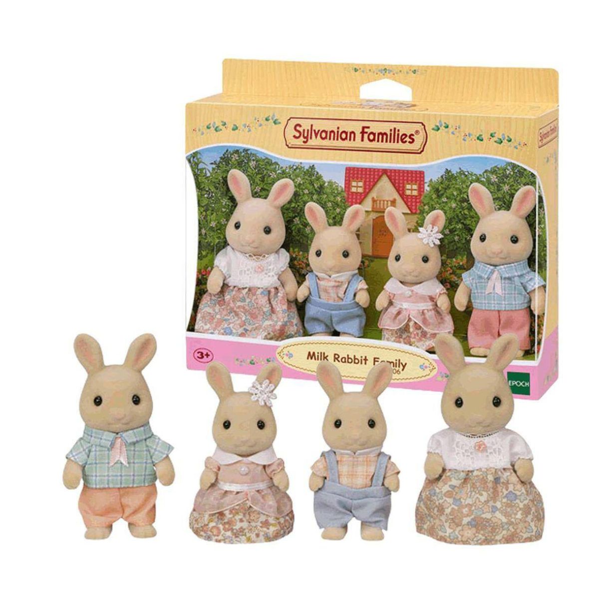 Encontraproduto.com.br - Sylvanian Families - Familia dos Coelhos de Leite EPOCH MAGIA